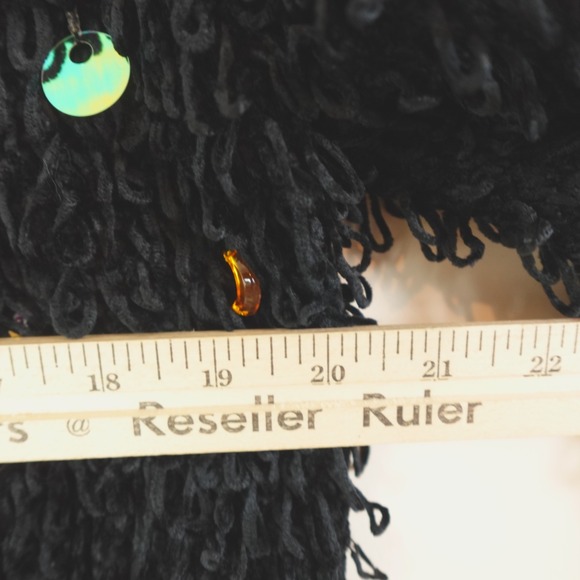 Berek Sweater Black Chenille Christmas Baubles Cardigan - Picture 4 of 12